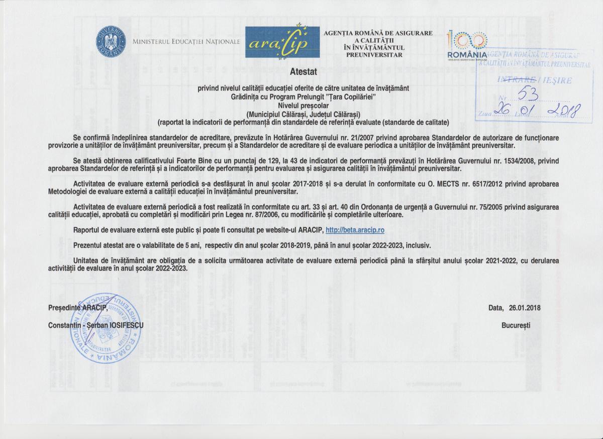 atestat ARACIP